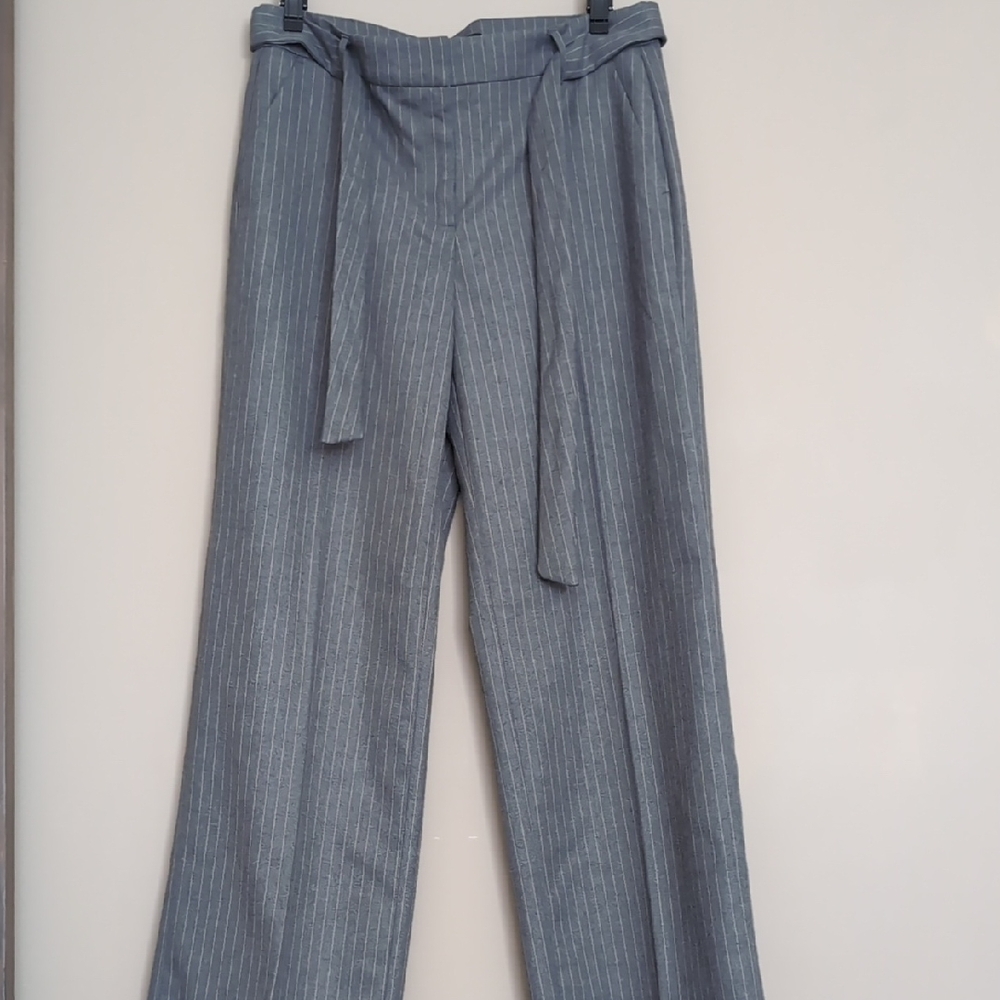 RW&CO Grey Pin Striped Wide Leg Pants